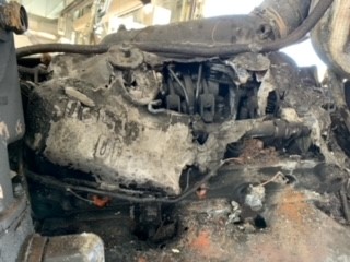 Fire-damaged M113-FOV engine